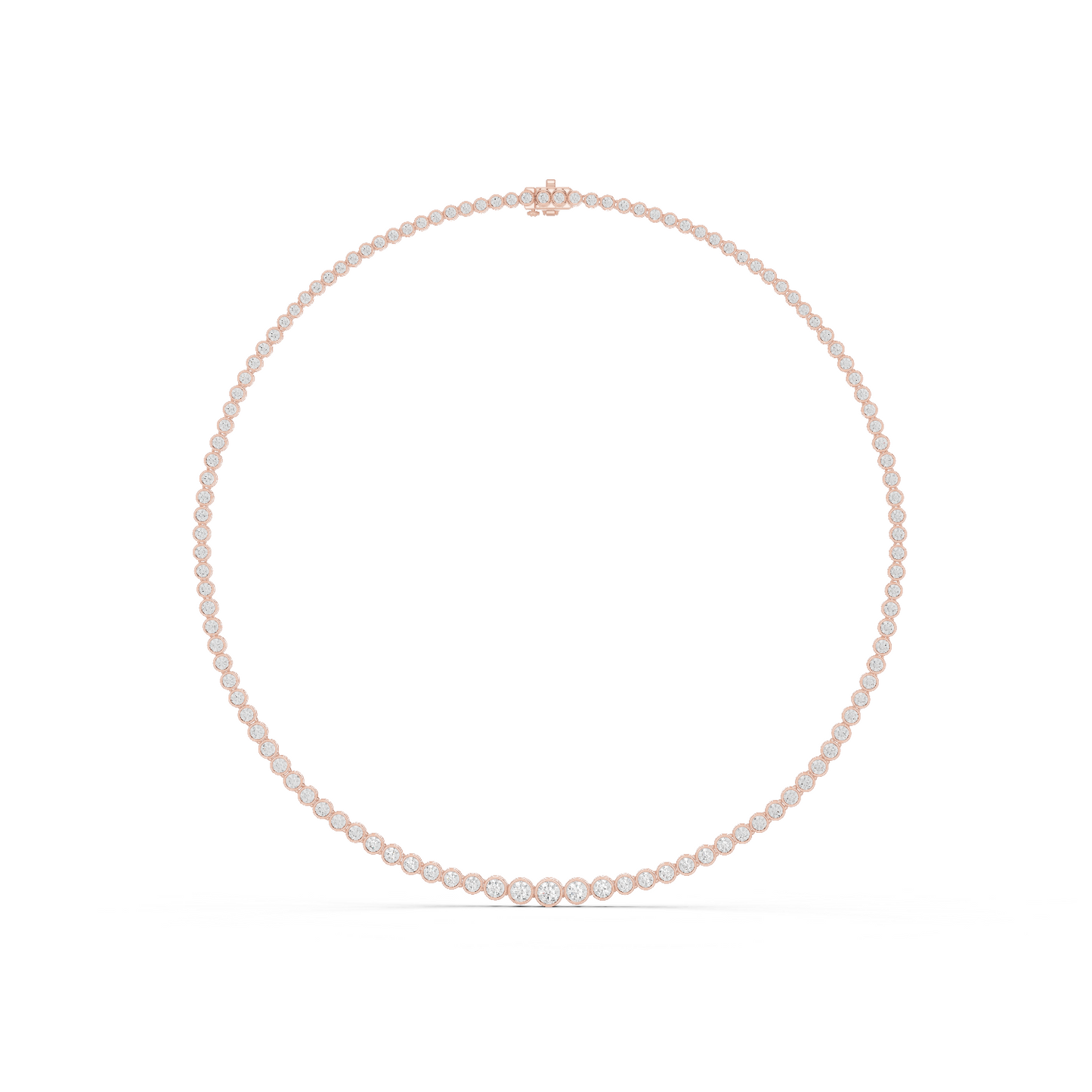 Round Shape Lab Grown Diamond 18k Solid White Gold Women Diamond Necklace