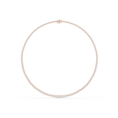 Round Shape Lab Grown Diamond 18k Solid White Gold Women Diamond Necklace