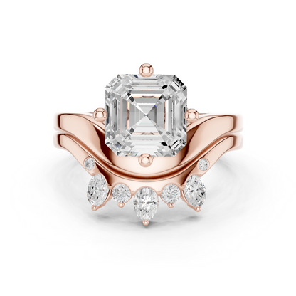 3.47 Ct Round, Oval, And Ascher Cut lab Grown Dainty  Diamond  Ring For Women Wedding Wear