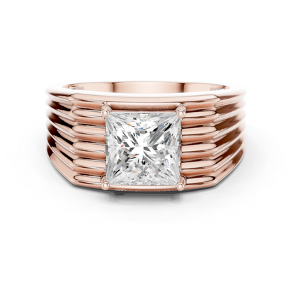 1.49 Ct Round Shape Lab grown Diamond 18k Solid Gold New  Stunning Fabulous Men Diamond Ring