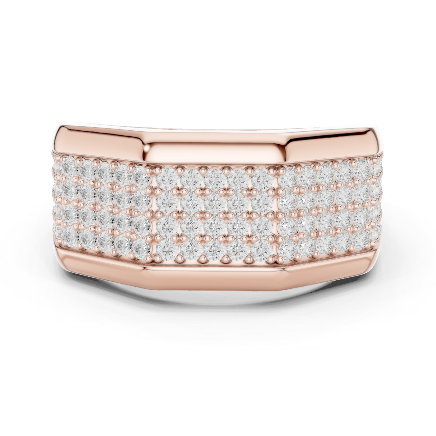 14k Solid White Gold 1.20 Carat Round Shape Natural & Lab Grown Diamond  Ring for Men Daily Use