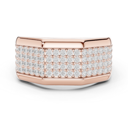 14k Solid White Gold 1.20 Carat Round Shape Natural & Lab Grown Diamond  Ring for Men Daily Use