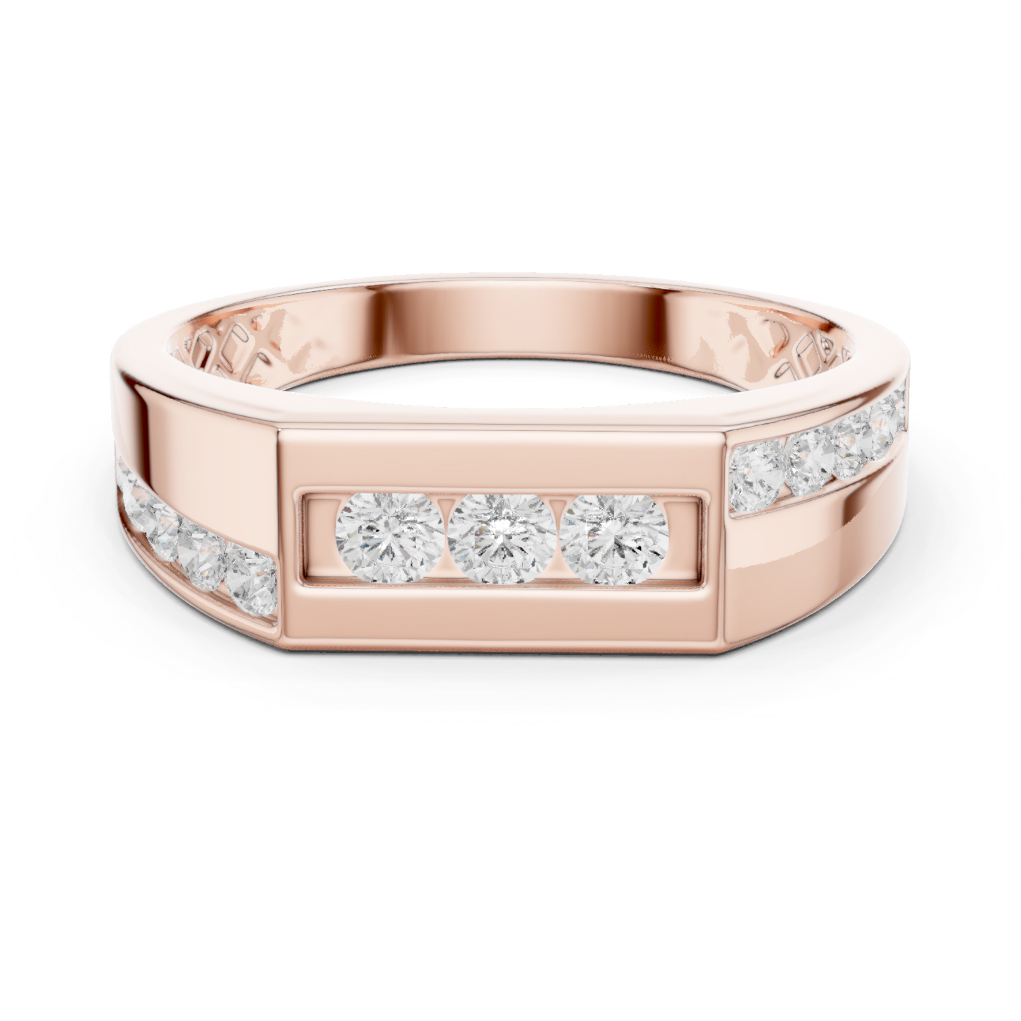 Round Shape Lab Grown Diamond Every Day Shiny Brilliant Diamond Ring For Men Gift