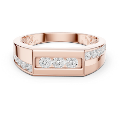 Round Shape Lab Grown Diamond Every Day Shiny Brilliant Diamond Ring For Men Gift