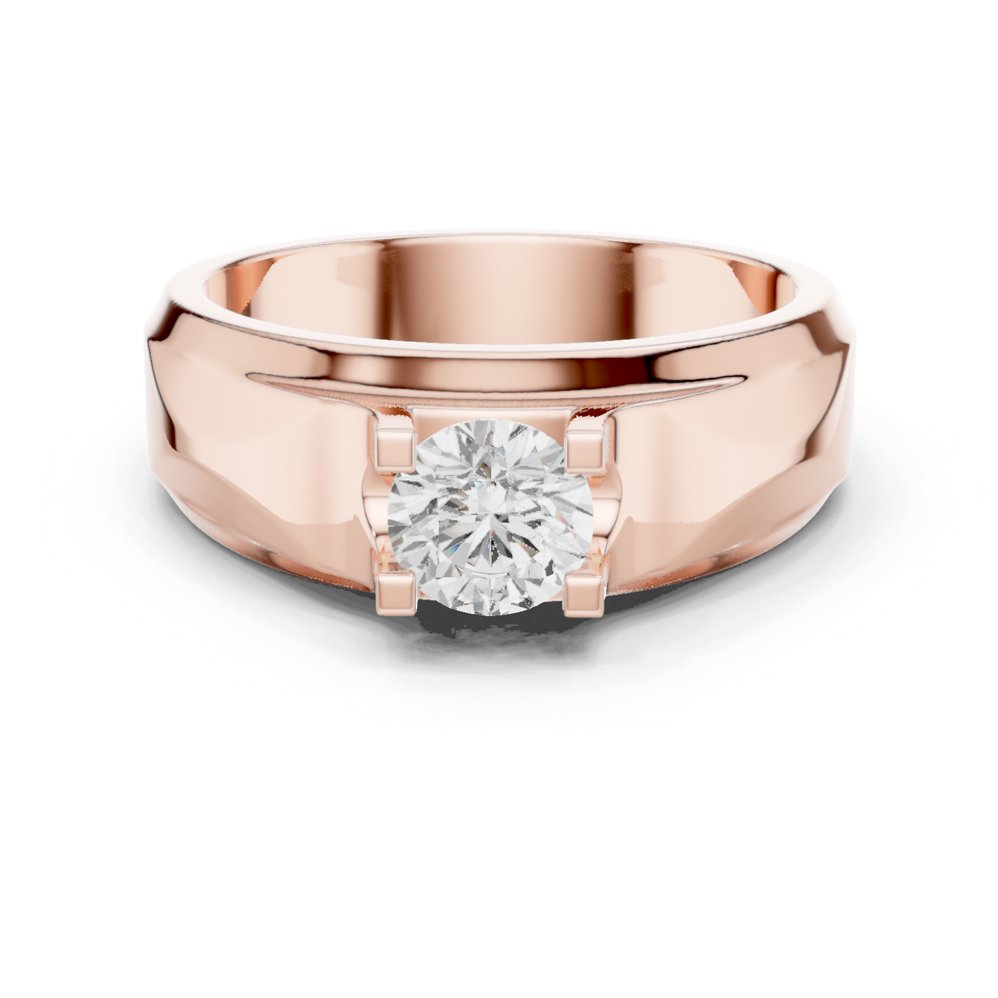 Round Shape Lab grown Diamond New Ethical Shinny Look Men's Diamond Ring For Birthday Gift