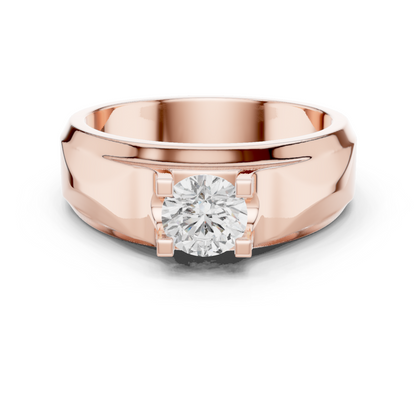 Round Shape Lab grown Diamond New Ethical Shinny Look Men's Diamond Ring For Birthday Gift