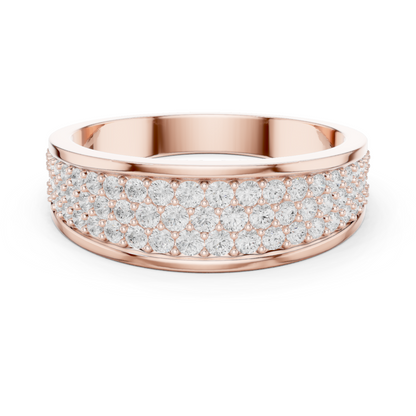 18k Solid Gold Round Shapes Lab grown & Natural Diamond Men Ring For Every Occasionally Wear For Her