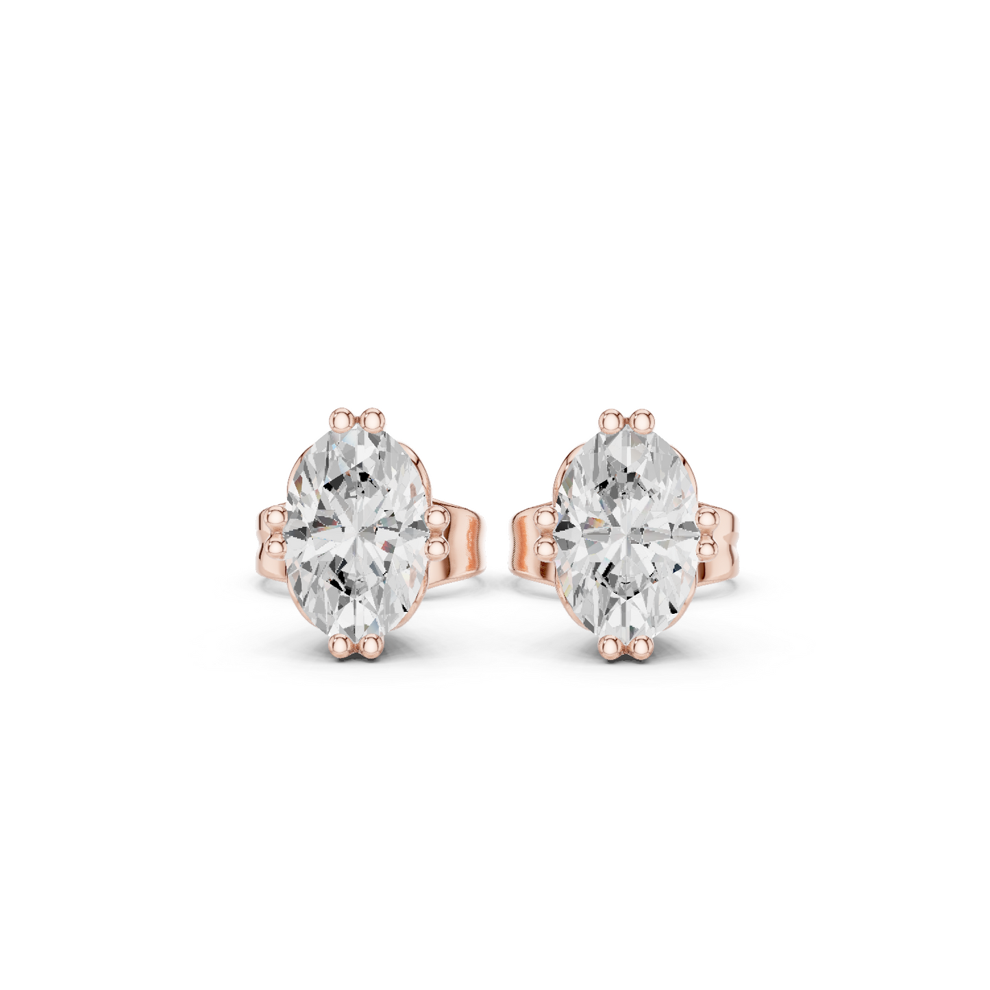 1.00 Ct Oval Shapes Lab Grown Diamond 18k Solid Gold Women Elegance Vintage Diamond Earring For Her