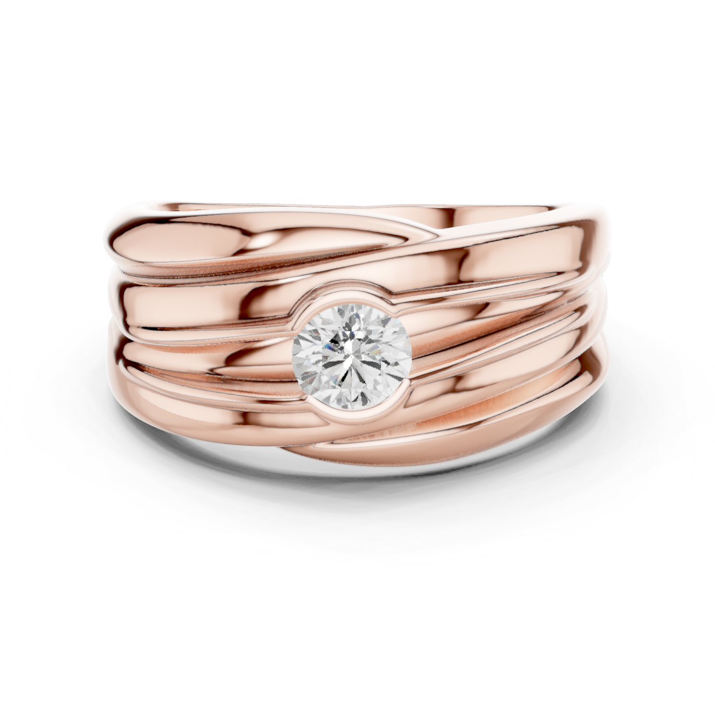 One Stone Solitaire Round Shape Lab grown Diamond New Style Vintage Men's Diamond Ring