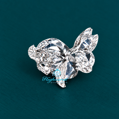 Close-up of rabbit shape lab grown diamond