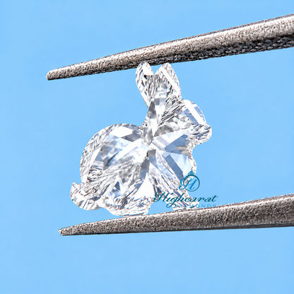 Rabbit shape fancy cut lab grown diamond