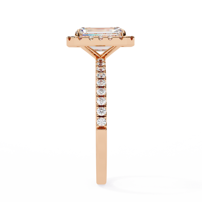 Radiant And Round Cut lab Grown Diamond And 10k Unique Art Deco Ring For Surprise Gifted