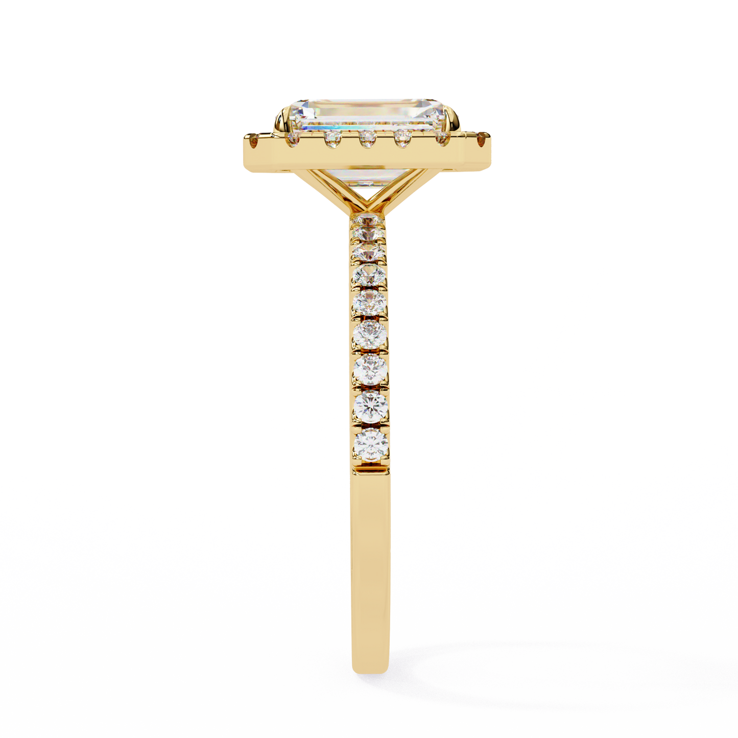 Radiant And Round Cut lab Grown Diamond And 10k Unique Art Deco Ring For Surprise Gifted