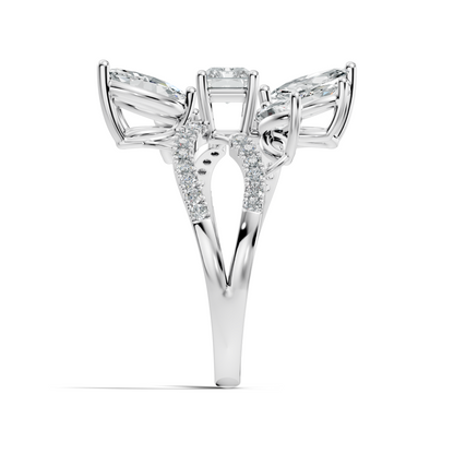 2.45Ct Radiant, Round and Marquise Cut Diamond Elegant Stunning Vintage Bridesmaid Ring For Women's - HIGHCARAT DIAMONDS