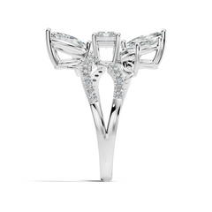 2.45Ct Radiant, Round and Marquise Cut Diamond Elegant Stunning Vintage Bridesmaid Ring For Women's - HIGHCARAT DIAMONDS