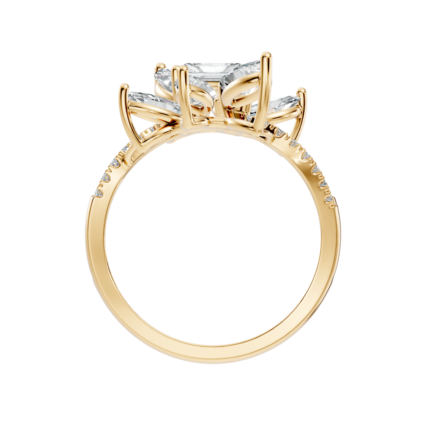 2.45Ct Radiant, Round and Marquise Cut Diamond Elegant Stunning Vintage Bridesmaid Ring For Women's - HIGHCARAT DIAMONDS