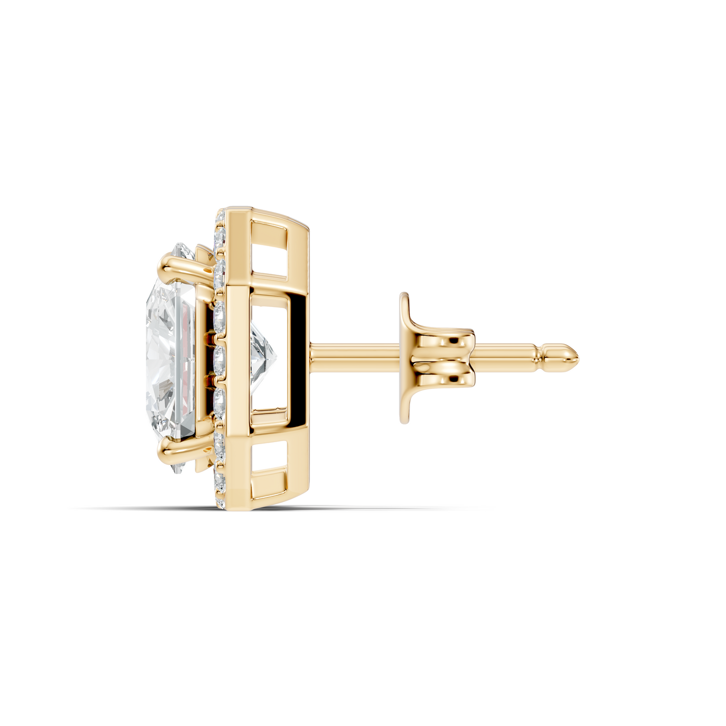 Radiant Square & Round Shape 4.02 Ct  Lab Grown Diamond 14k Solid Gold Stunning New Classic Studs Diamond Earrings For Her Gift - HIGHCARAT DIAMONDS