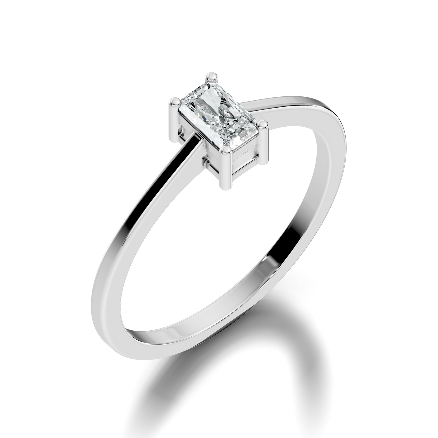 Radiant Cut Top Grade Lab Grown Diamond Solitaire Dainty Prong Set Vintage Cluster Engagement Ring For Her - HIGHCARAT DIAMONDS
