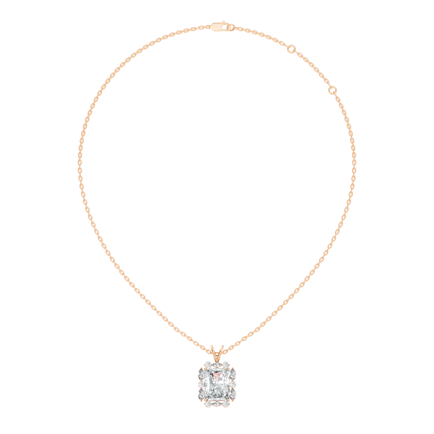 Vintage Radiant Cut Labgrown Diamond Pendant Elegant 5.11 Ct White Gold Jewelry Gift - HIGHCARAT DIAMONDS