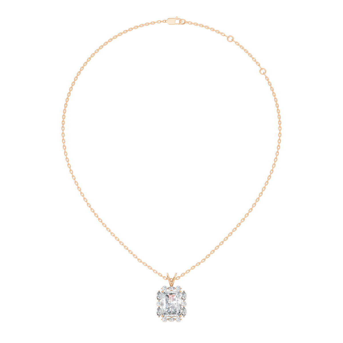 Vintage Radiant Cut Labgrown Diamond Pendant Elegant 5.11 Ct White Gold Jewelry Gift - HIGHCARAT DIAMONDS