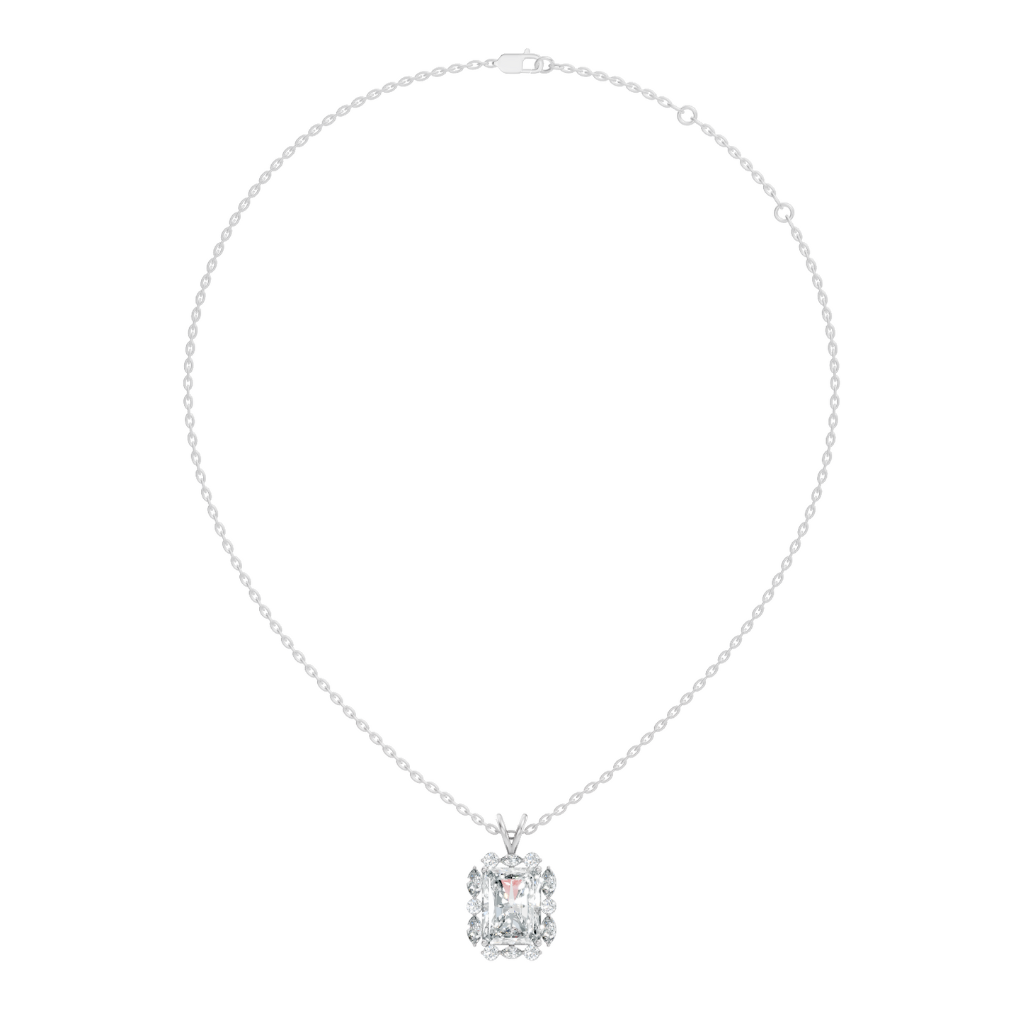 Vintage Radiant Cut Labgrown Diamond Pendant Elegant 5.11 Ct White Gold Jewelry Gift - HIGHCARAT DIAMONDS