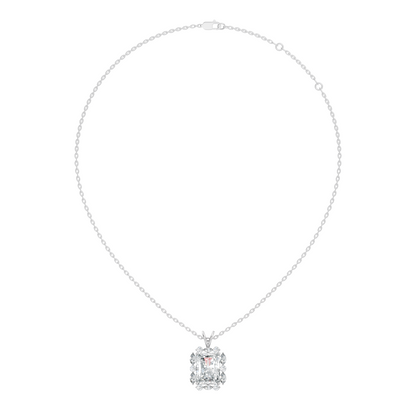 Vintage Radiant Cut Labgrown Diamond Pendant Elegant 5.11 Ct White Gold Jewelry Gift - HIGHCARAT DIAMONDS