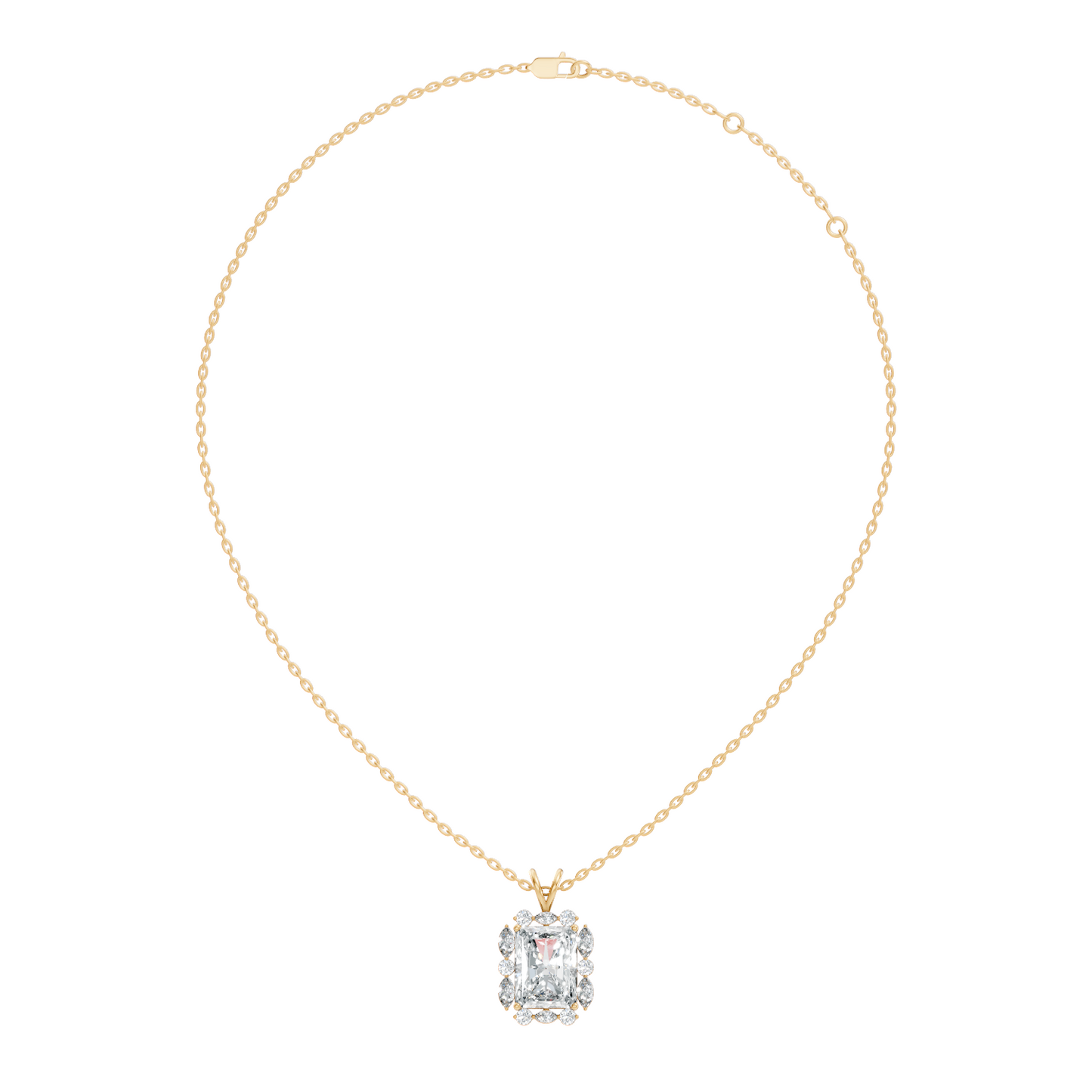 Vintage Radiant Cut Labgrown Diamond Pendant Elegant 5.11 Ct White Gold Jewelry Gift - HIGHCARAT DIAMONDS