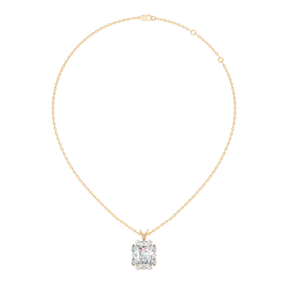 Vintage Radiant Cut Labgrown Diamond Pendant Elegant 5.11 Ct White Gold Jewelry Gift - HIGHCARAT DIAMONDS