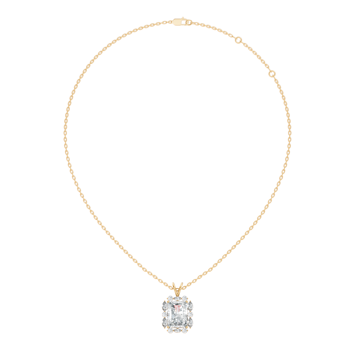 Vintage Radiant Cut Labgrown Diamond Pendant Elegant 5.11 Ct White Gold Jewelry Gift - HIGHCARAT DIAMONDS
