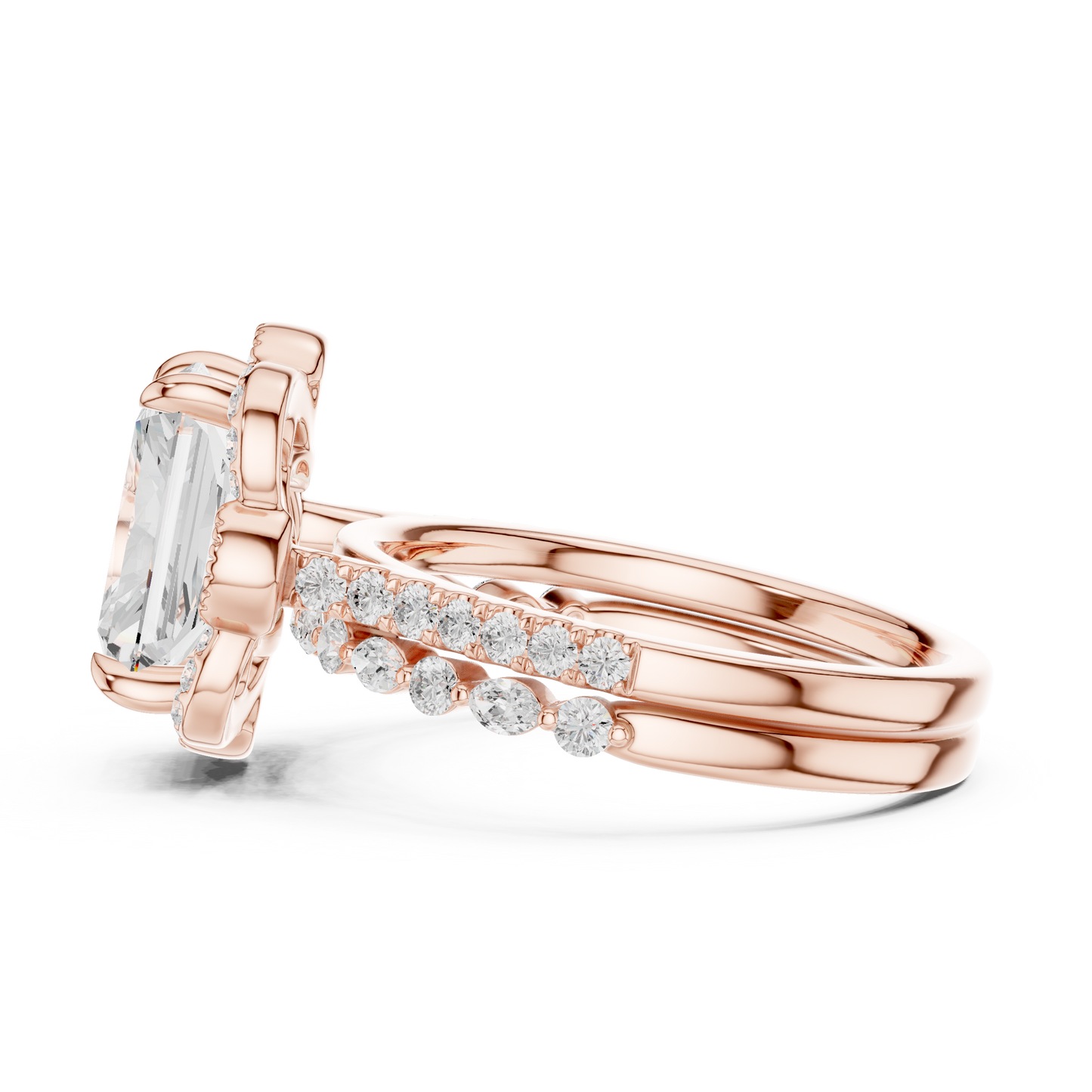 Radiant, Marquise and Round Cut 3.68Ct Lab Grown Diamond Unique Art Deco Cluster Wedding Ring For Women's - HIGHCARAT DIAMONDS