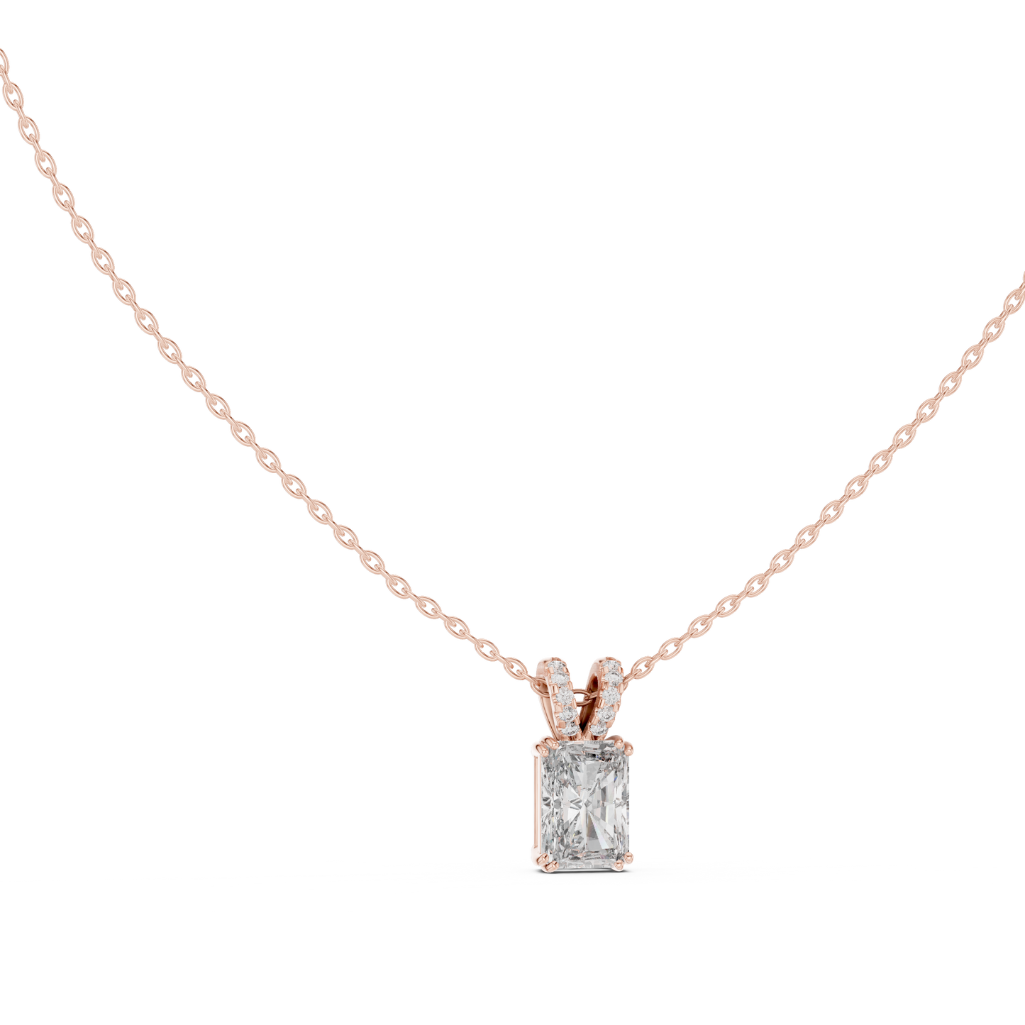 Round & Radiant Cut Lab Grown Vintage Style Diamond Pendant For Bridal - HIGHCARAT DIAMONDS