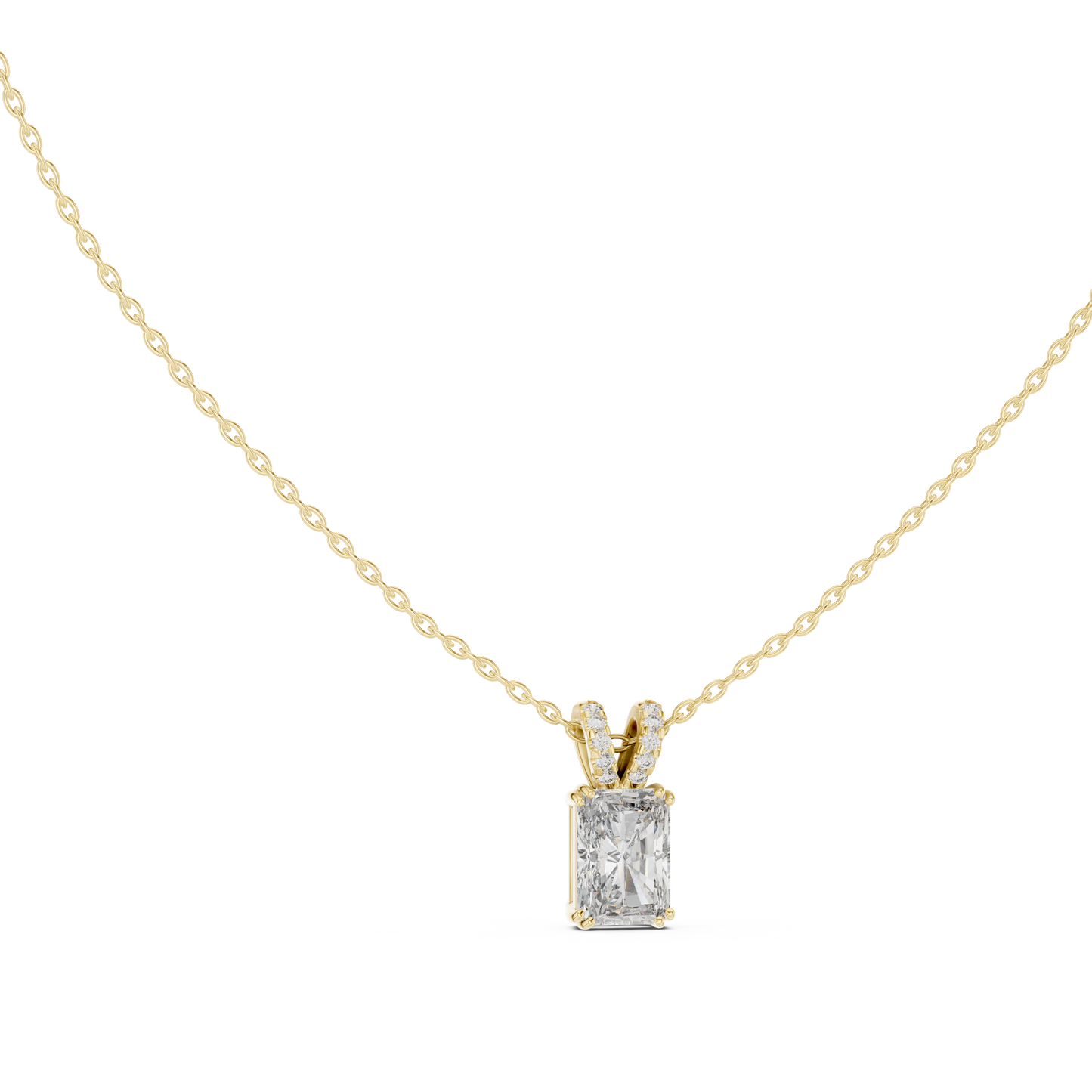 Round & Radiant Cut Lab Grown Vintage Style Diamond Pendant For Bridal - HIGHCARAT DIAMONDS