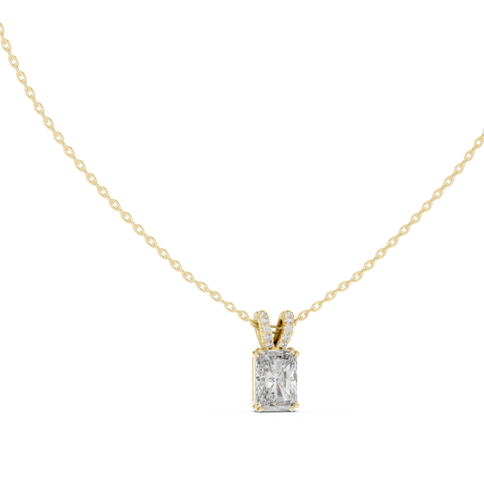 Round & Radiant Cut Lab Grown Vintage Style Diamond Pendant For Bridal - HIGHCARAT DIAMONDS