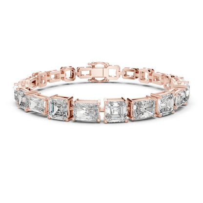 15.04 CT Emerald Or Radiant Cut Lab Grown Diamond Unique Art Deco 14K Solid Gold Bridal Tennis Bracelets - HIGHCARAT DIAMONDS