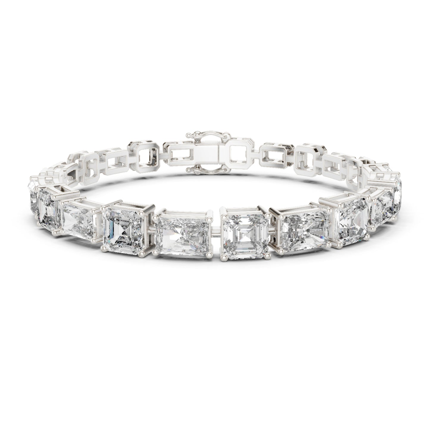 15.04 CT Emerald Or Radiant Cut Lab Grown Diamond Unique Art Deco 14K Solid Gold Bridal Tennis Bracelets - HIGHCARAT DIAMONDS