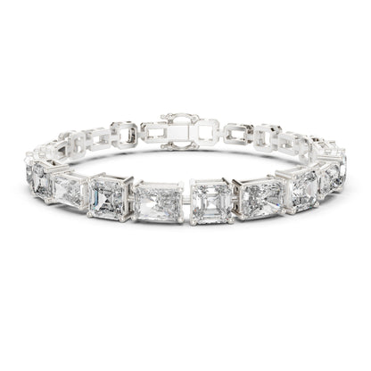 15.04 CT Emerald Or Radiant Cut Lab Grown Diamond Unique Art Deco 14K Solid Gold Bridal Tennis Bracelets - HIGHCARAT DIAMONDS