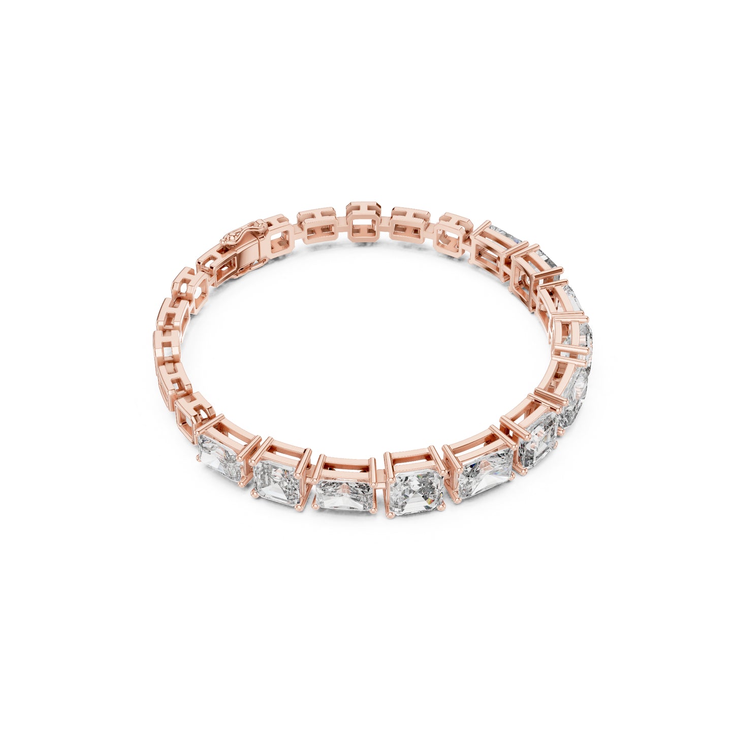 15.04 CT Emerald Or Radiant Cut Lab Grown Diamond Unique Art Deco 14K Solid Gold Bridal Tennis Bracelets - HIGHCARAT DIAMONDS