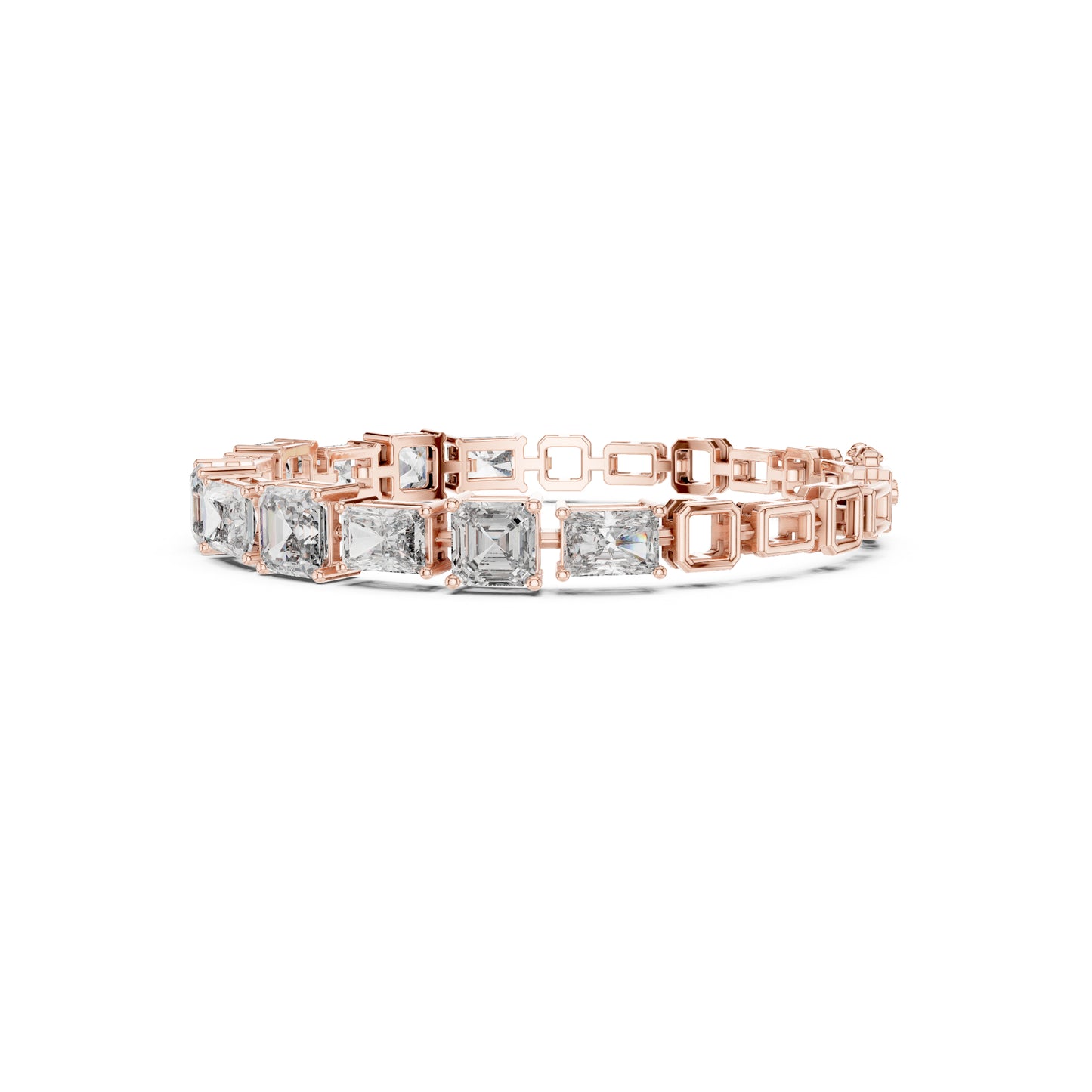 15.04 CT Emerald Or Radiant Cut Lab Grown Diamond Unique Art Deco 14K Solid Gold Bridal Tennis Bracelets - HIGHCARAT DIAMONDS