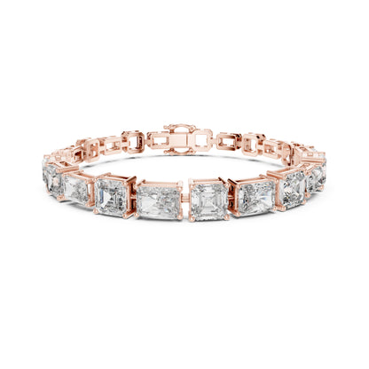 15.04 CT Emerald Or Radiant Cut Lab Grown Diamond Unique Art Deco 14K Solid Gold Bridal Tennis Bracelets - HIGHCARAT DIAMONDS