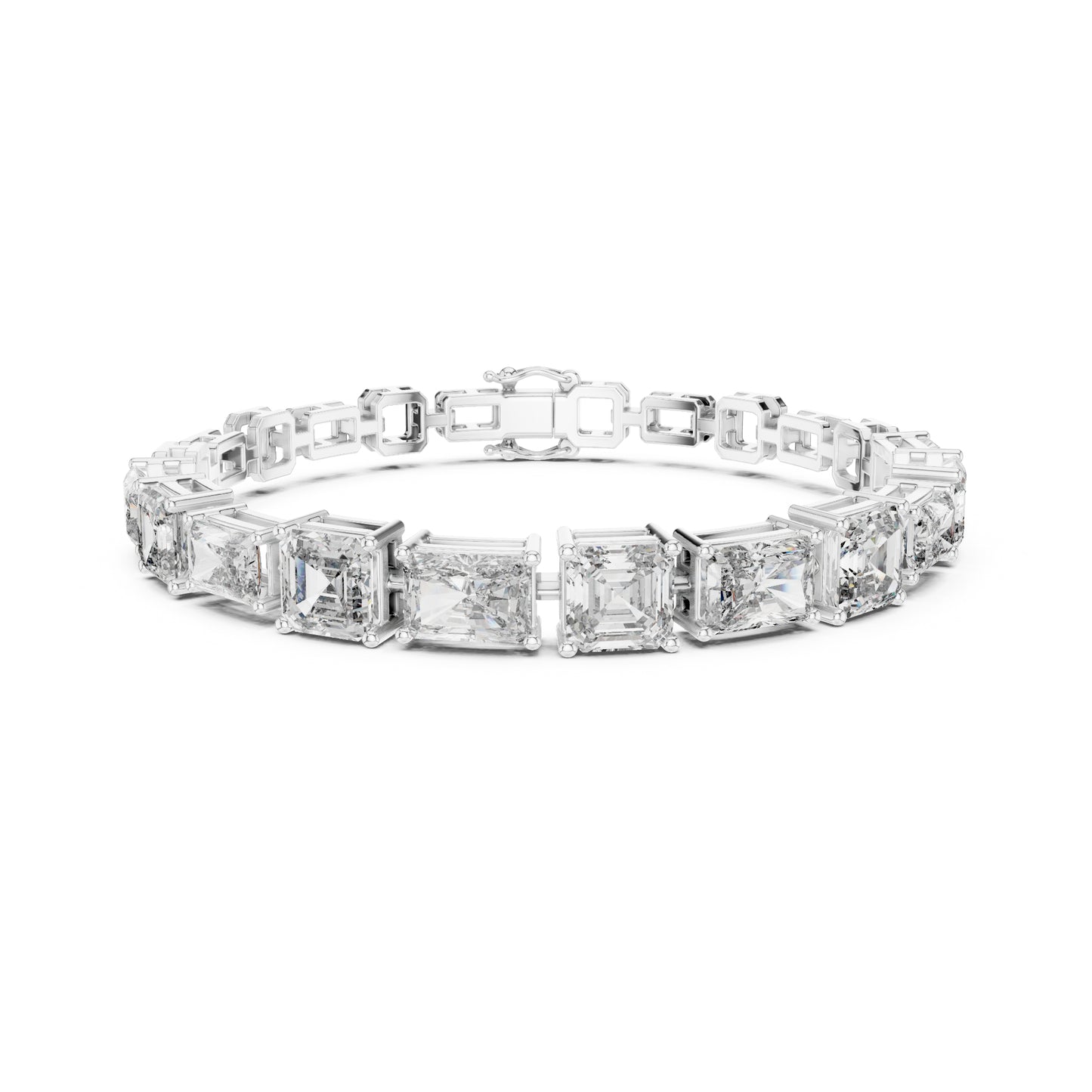 15.04 CT Emerald Or Radiant Cut Lab Grown Diamond Unique Art Deco 14K Solid Gold Bridal Tennis Bracelets - HIGHCARAT DIAMONDS