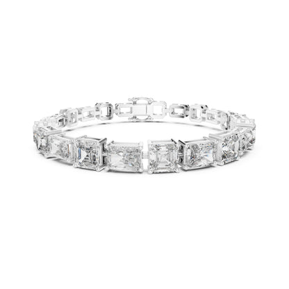 15.04 CT Emerald Or Radiant Cut Lab Grown Diamond Unique Art Deco 14K Solid Gold Bridal Tennis Bracelets - HIGHCARAT DIAMONDS