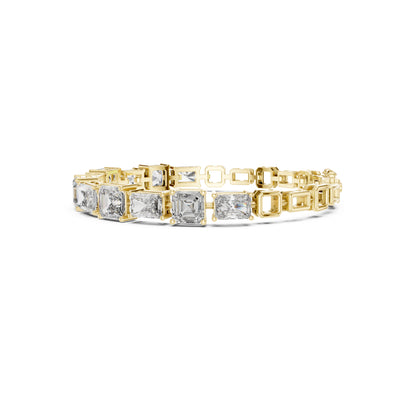 15.04 CT Emerald Or Radiant Cut Lab Grown Diamond Unique Art Deco 14K Solid Gold Bridal Tennis Bracelets - HIGHCARAT DIAMONDS