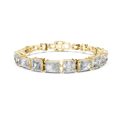 15.04 CT Emerald Or Radiant Cut Lab Grown Diamond Unique Art Deco 14K Solid Gold Bridal Tennis Bracelets - HIGHCARAT DIAMONDS