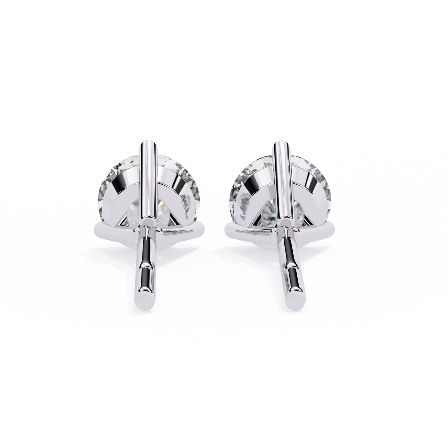 Vintage 2.57CTRound Cut Diamond 3 Prong Set Delicate Elegance Dainty Cluster Stud Earring For Her