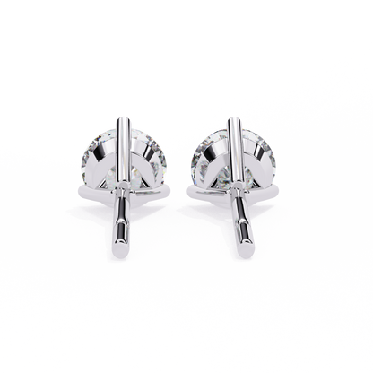 Vintage 2.57CTRound Cut Diamond 3 Prong Set Delicate Elegance Dainty Cluster Stud Earring For Her