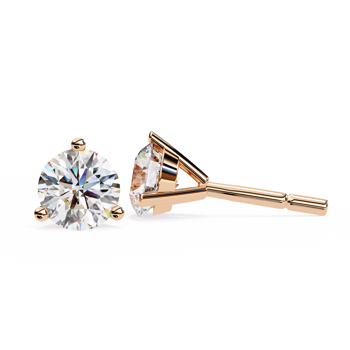 Vintage 2.57CTRound Cut Diamond 3 Prong Set Delicate Elegance Dainty Cluster Stud Earring For Her