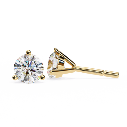 Vintage 2.57CTRound Cut Diamond 3 Prong Set Delicate Elegance Dainty Cluster Stud Earring For Her