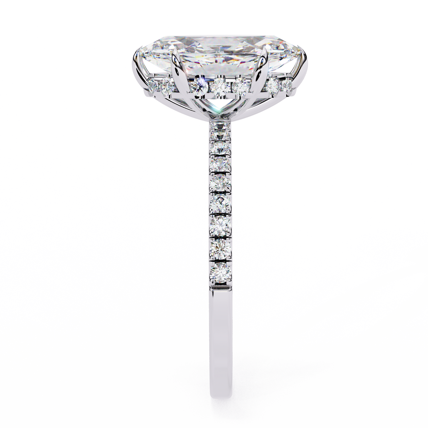 Elegant Marquise Cut 1.72 Ct Lab Grown Diamond Ring for Women with Side Small Loose Diamonds  Perfect for Daily Wear