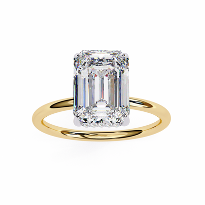 2.62 K And 10k Antique Emerald And Round Cut Lab Grown Diamond Custom Proposal Ring
