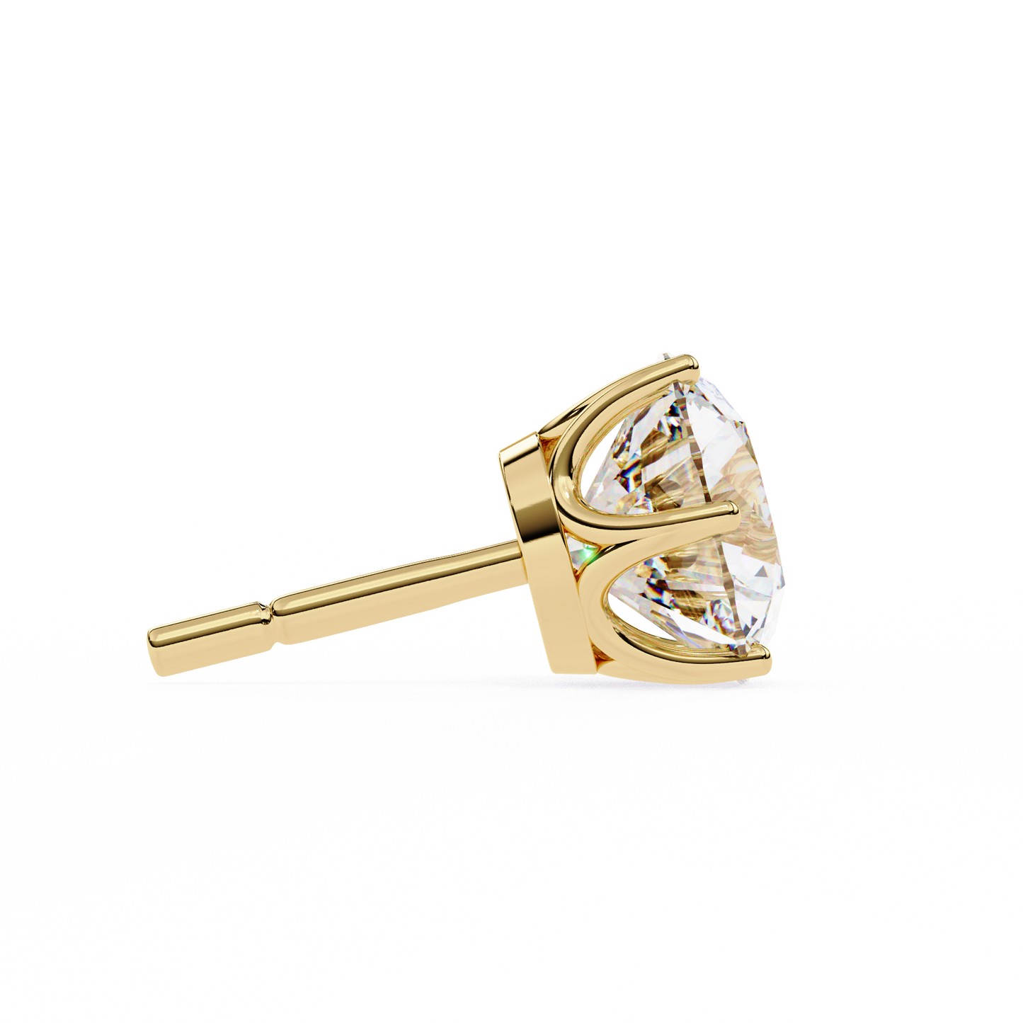 2.57Ct Round Cut Diamond 6 Prong Set 14k Solid White Gold Statement Dainty Prefect Stud Earring Gift For Women's